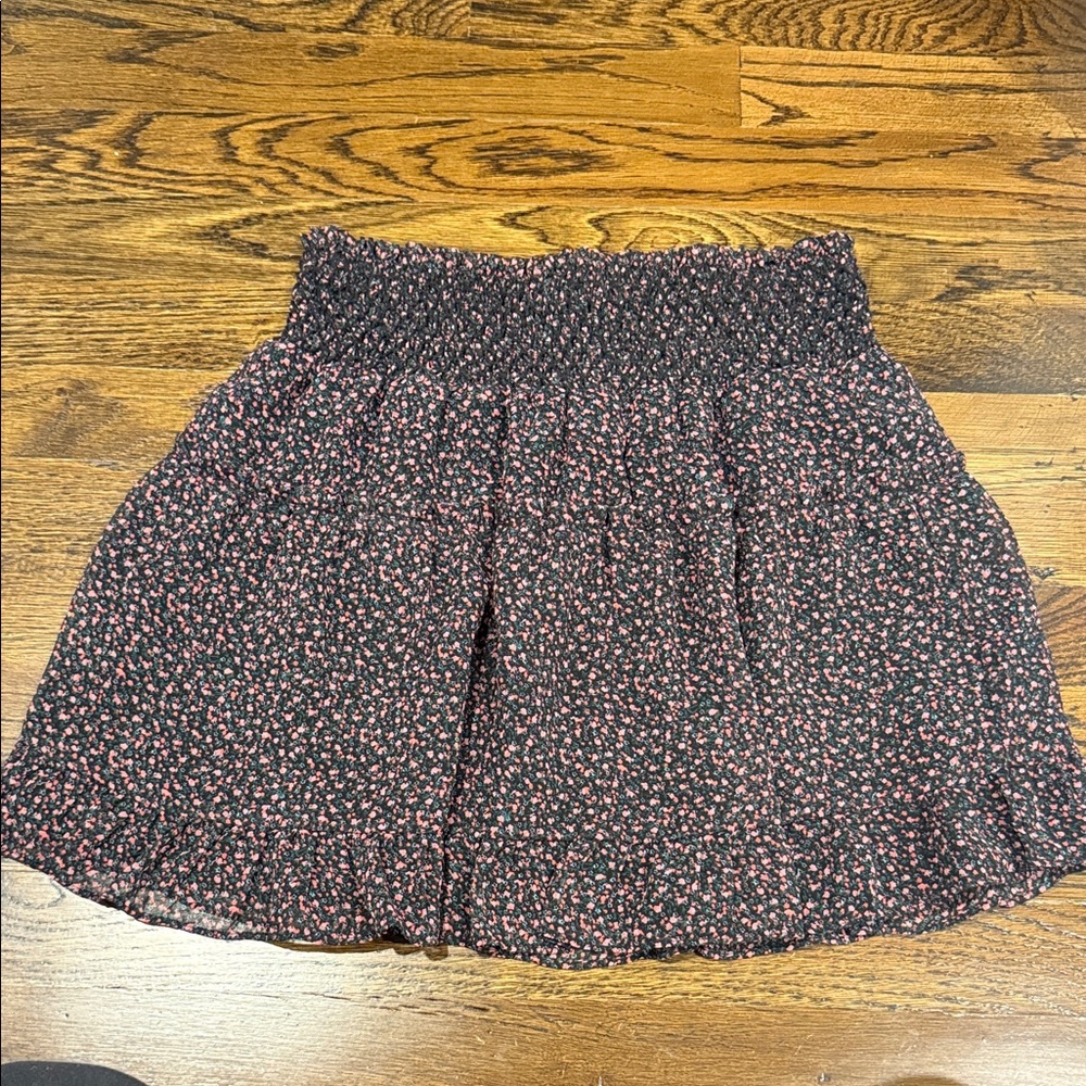 Rebecca Minkoff Floral Black and Pink Women's Skirt — XXS